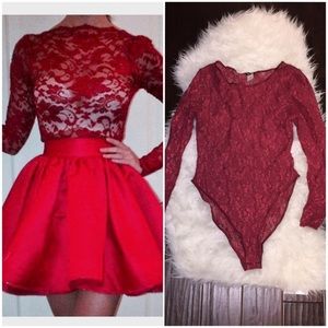 Lace‎ bodysuit body suit